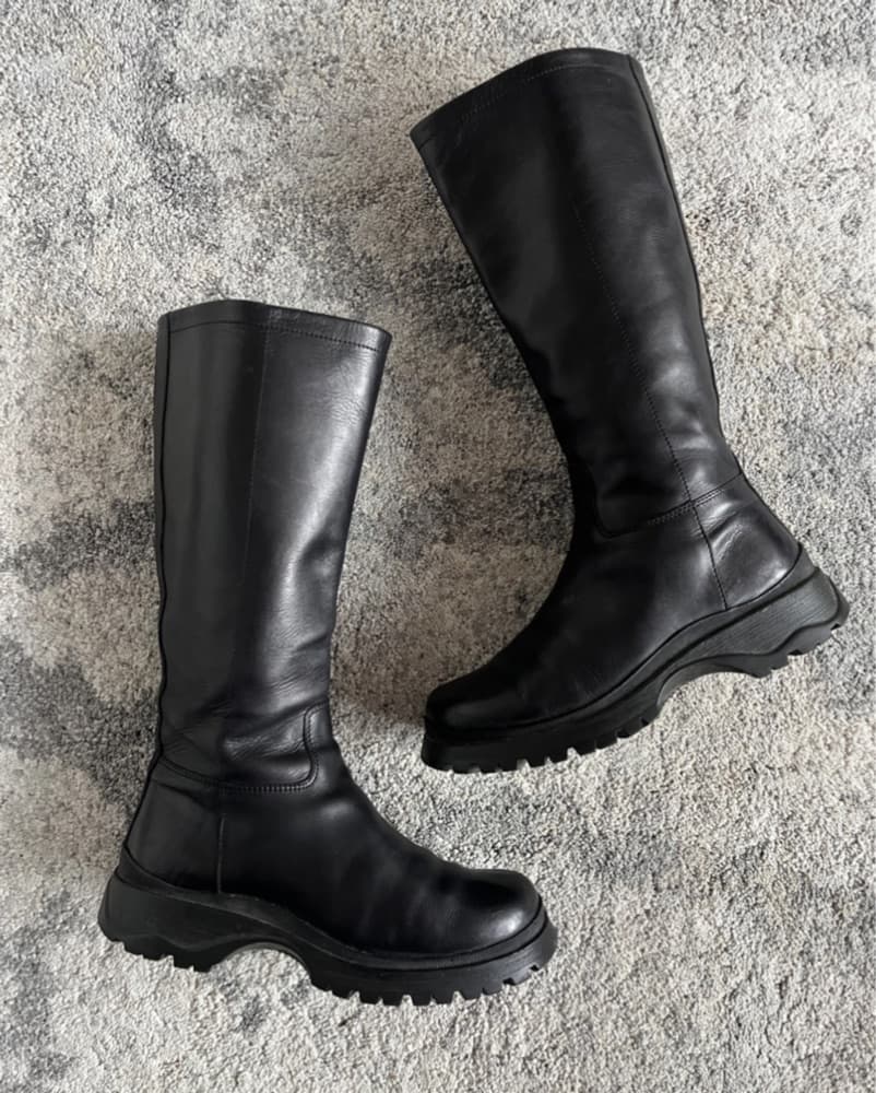 PRADA Vintage Leather Biker Boots - Image 4