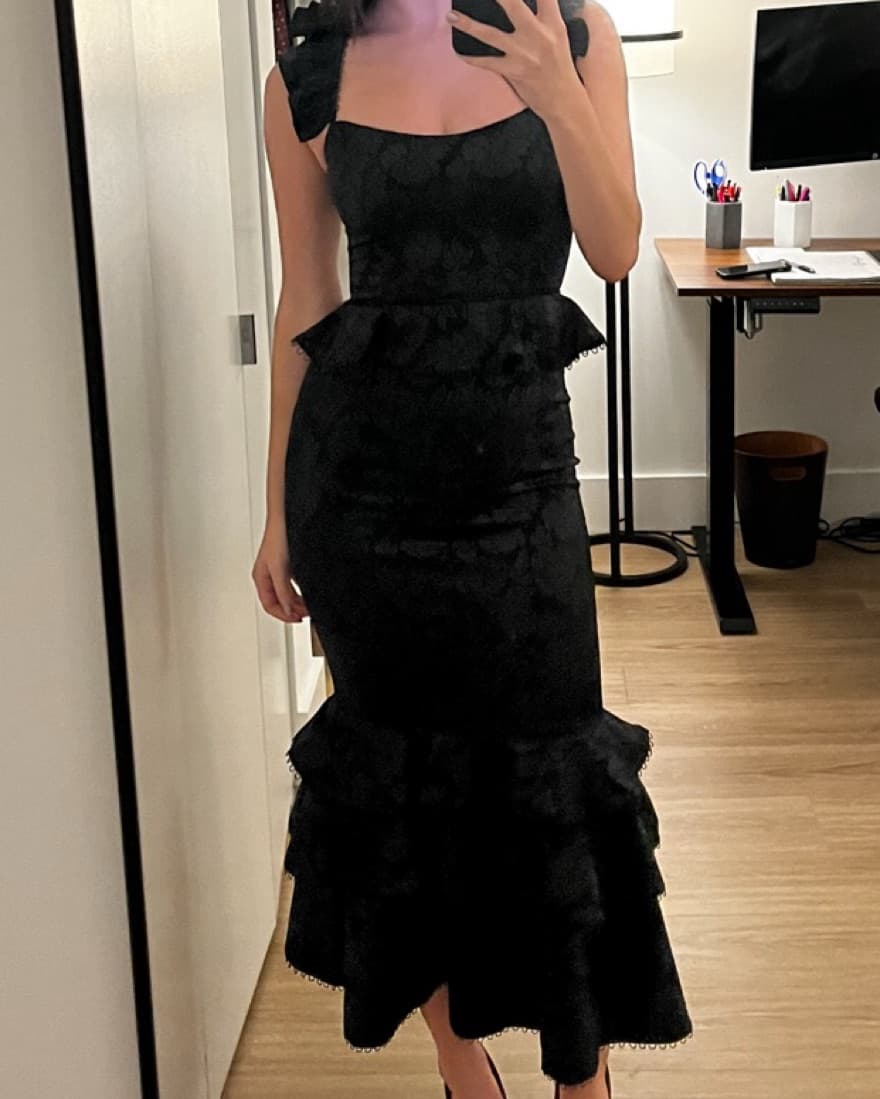 Black Formal Holiday Wedding Guest Dress - Image 4