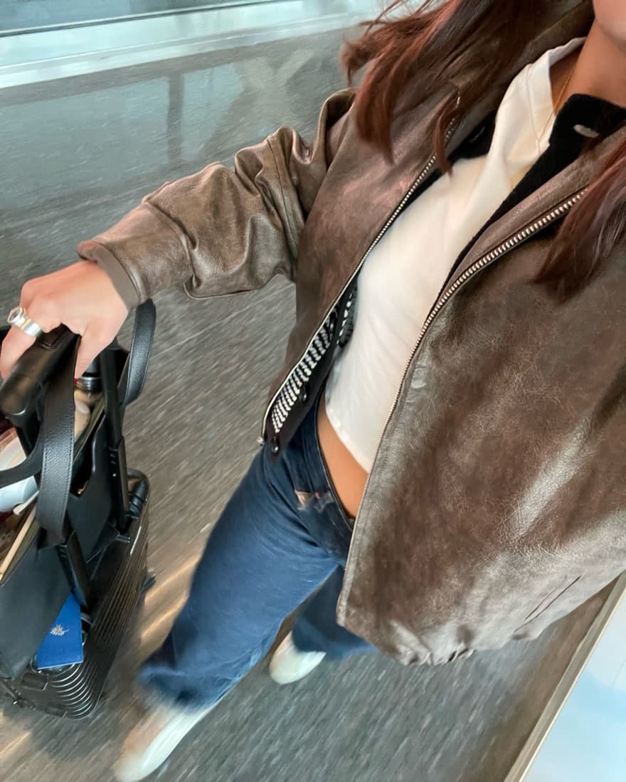 Oak & Fort Distressed Leather Jacket - Image 5