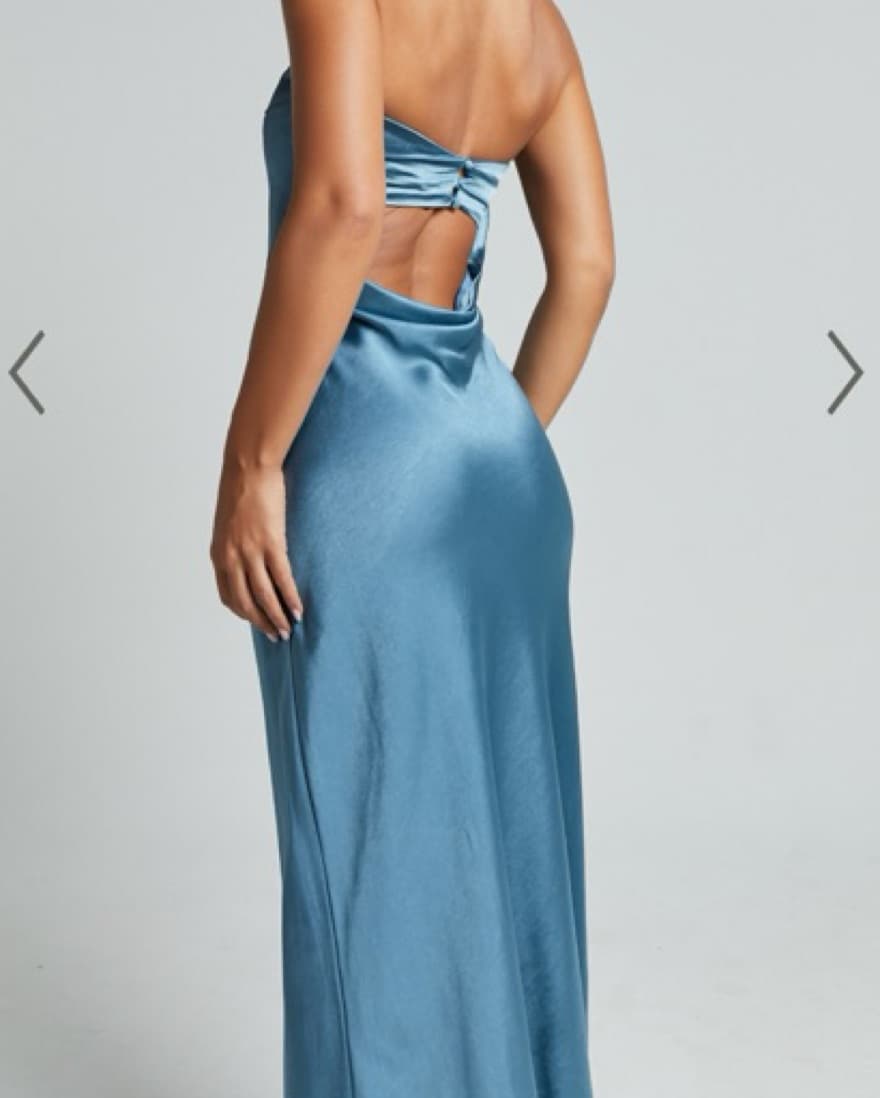 Showpo Blue Satin Dress - Image 4