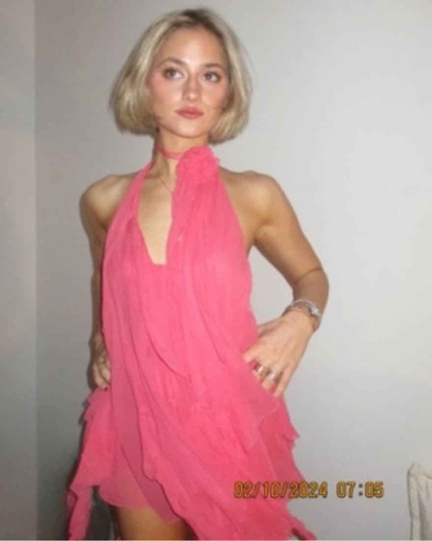 Pink Retrofete Mini Dress - Image 3