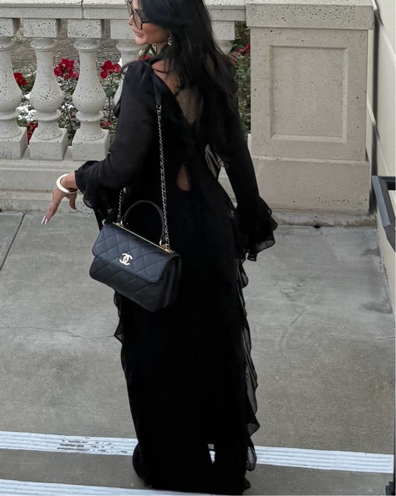 Glamorous Black Ruffle Maxi Dress  - Image 5