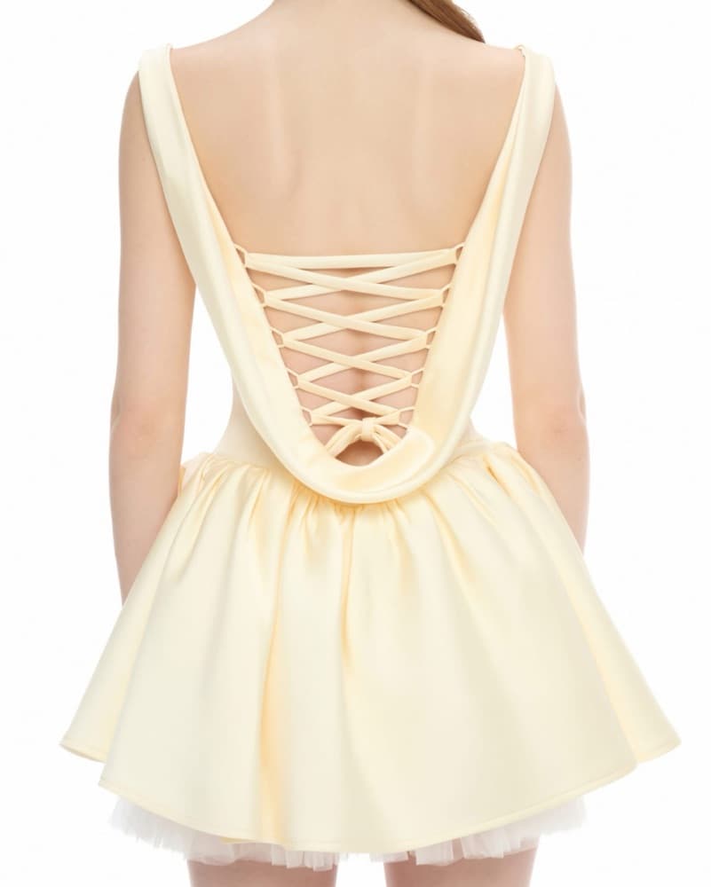 Butter yellow mini dress - Image 6