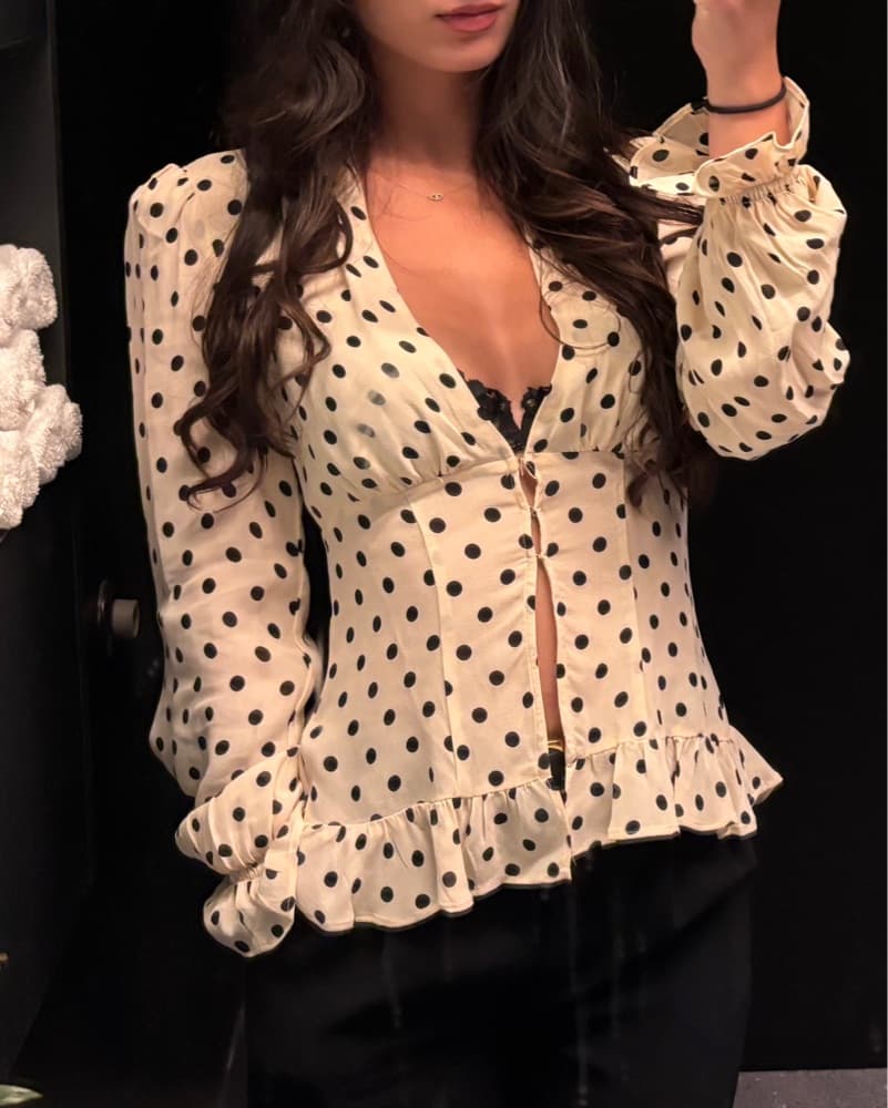 Reformation Nara Smith Polka Dot Top - Image 1
