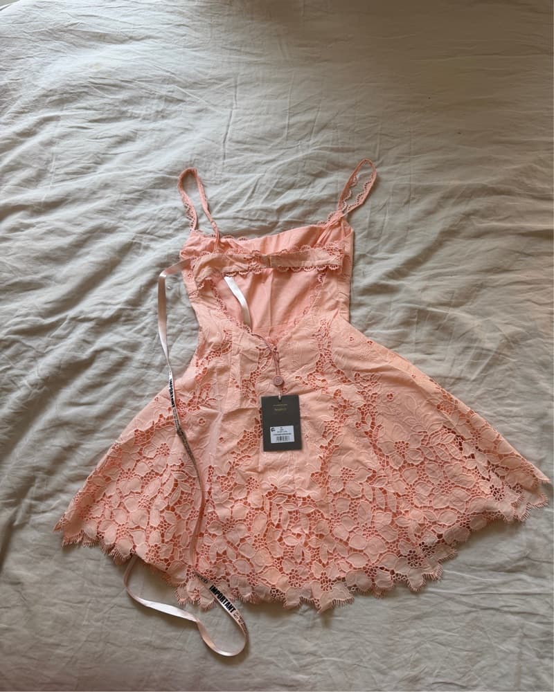 House Of CB Isla Peach Mini Dress - Image 4
