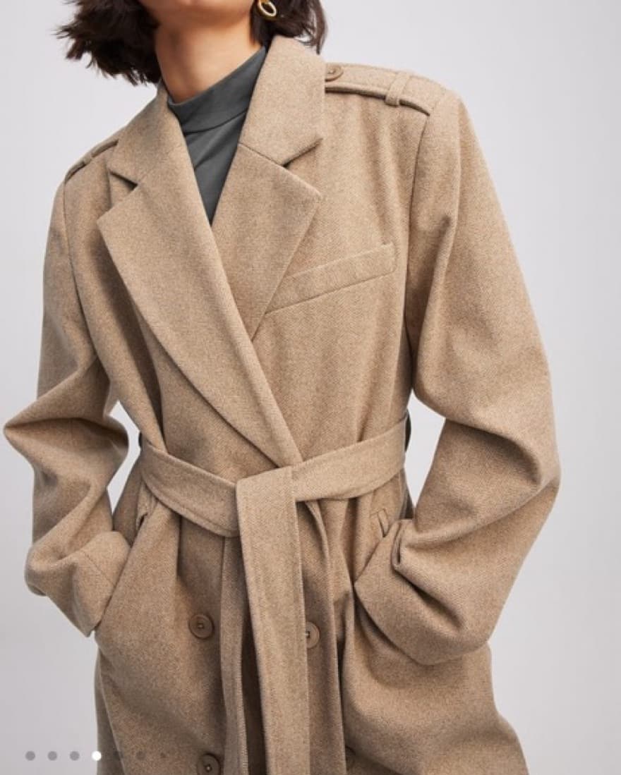NAKD Long Herringbone Trenchcoat - Image 5