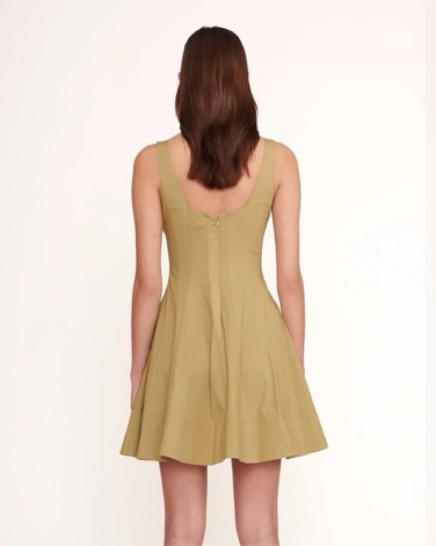 STAUD Mini Wells Dress Khaki - Image 4