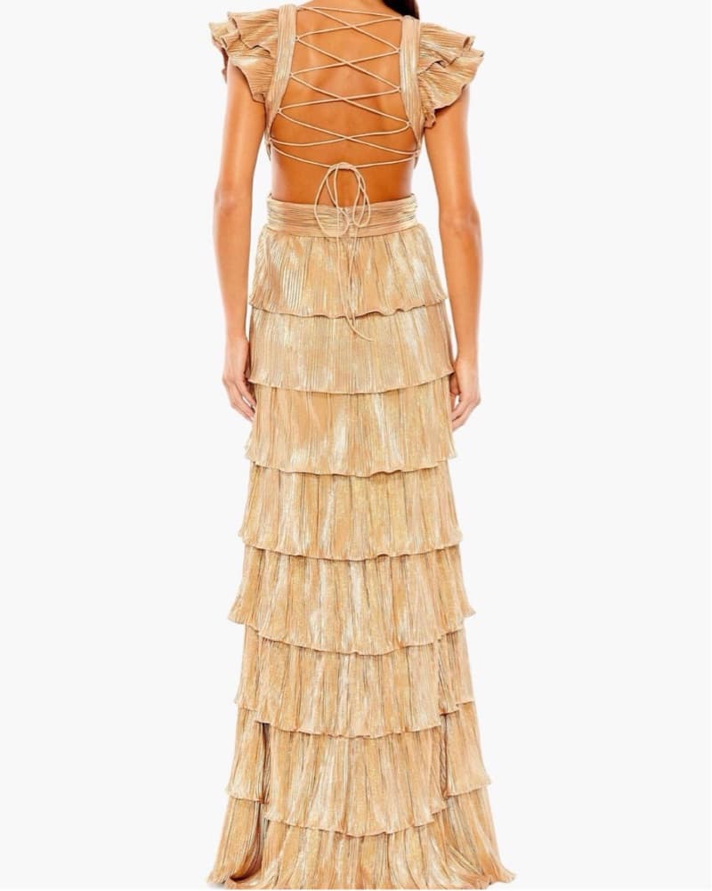 Mac Duggal Ieena Metallic Tiered Gown  - Image 2