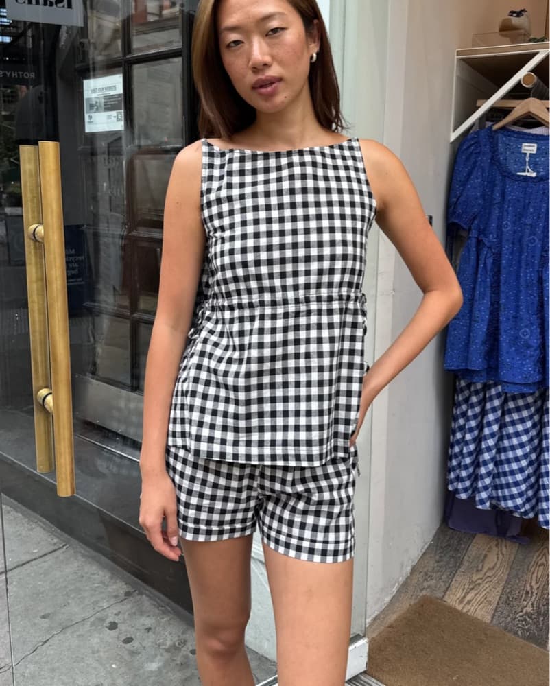 Gingham Tank and Short Set - Image 1