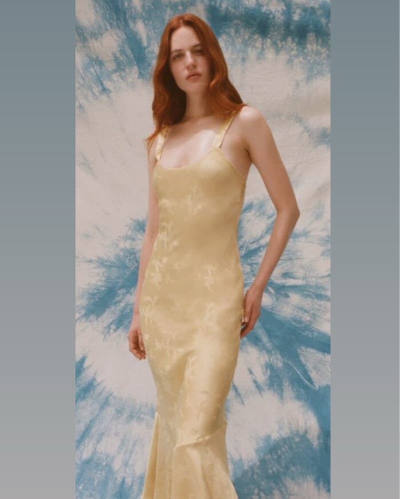 Réalisation Par Allegra Silk Gown Yellow - Image 2