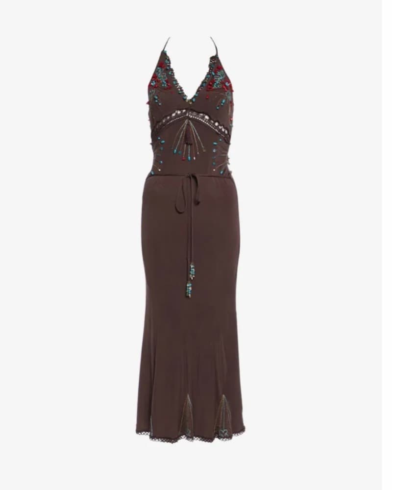 Roberto Cavalli Silk Beaded Dress - Image 1