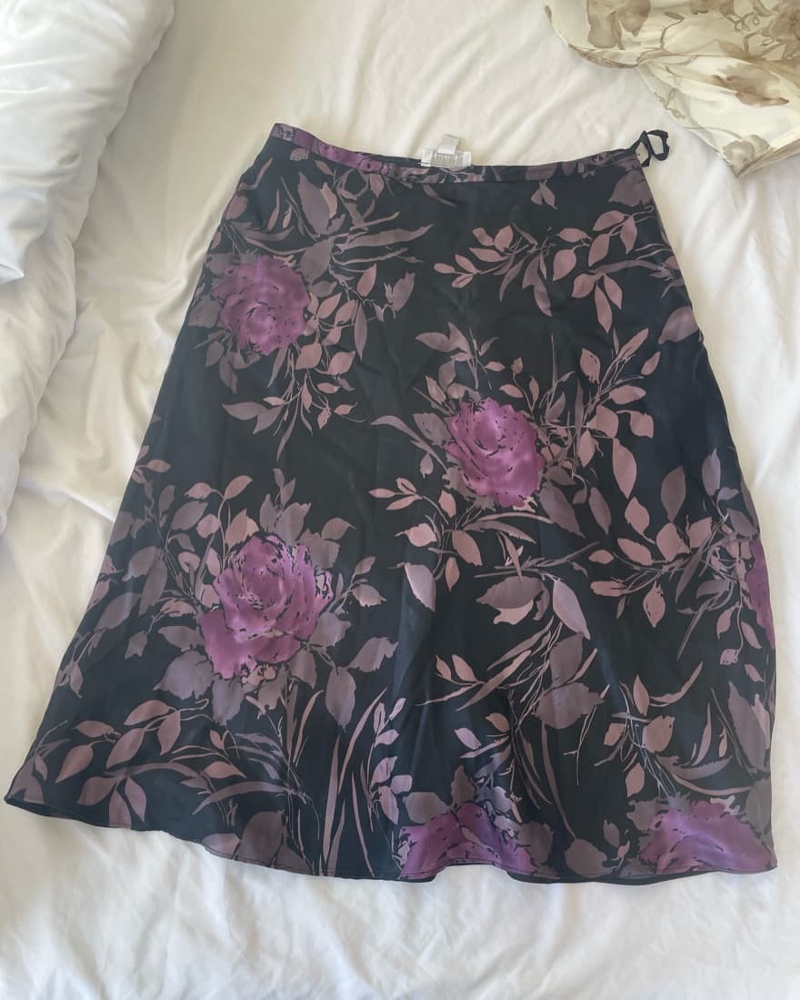 Vintage Charter Club Floral Silk Skirt - Image 1