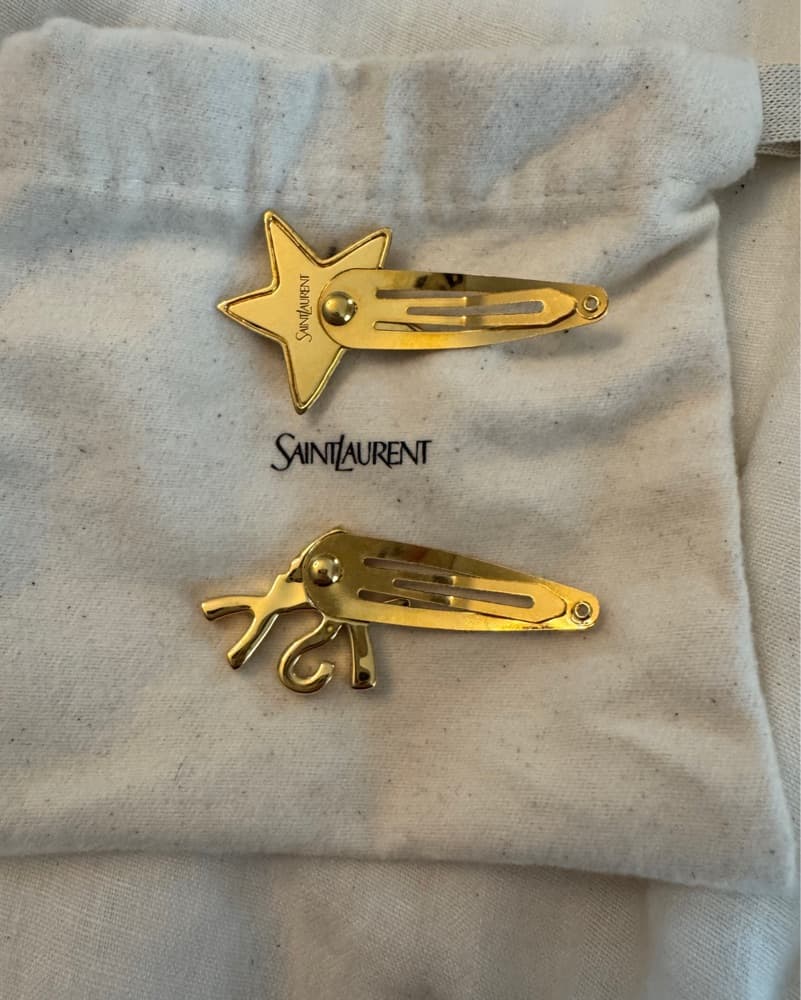 Elegant Gold YSL Hair Accessories - Image 3
