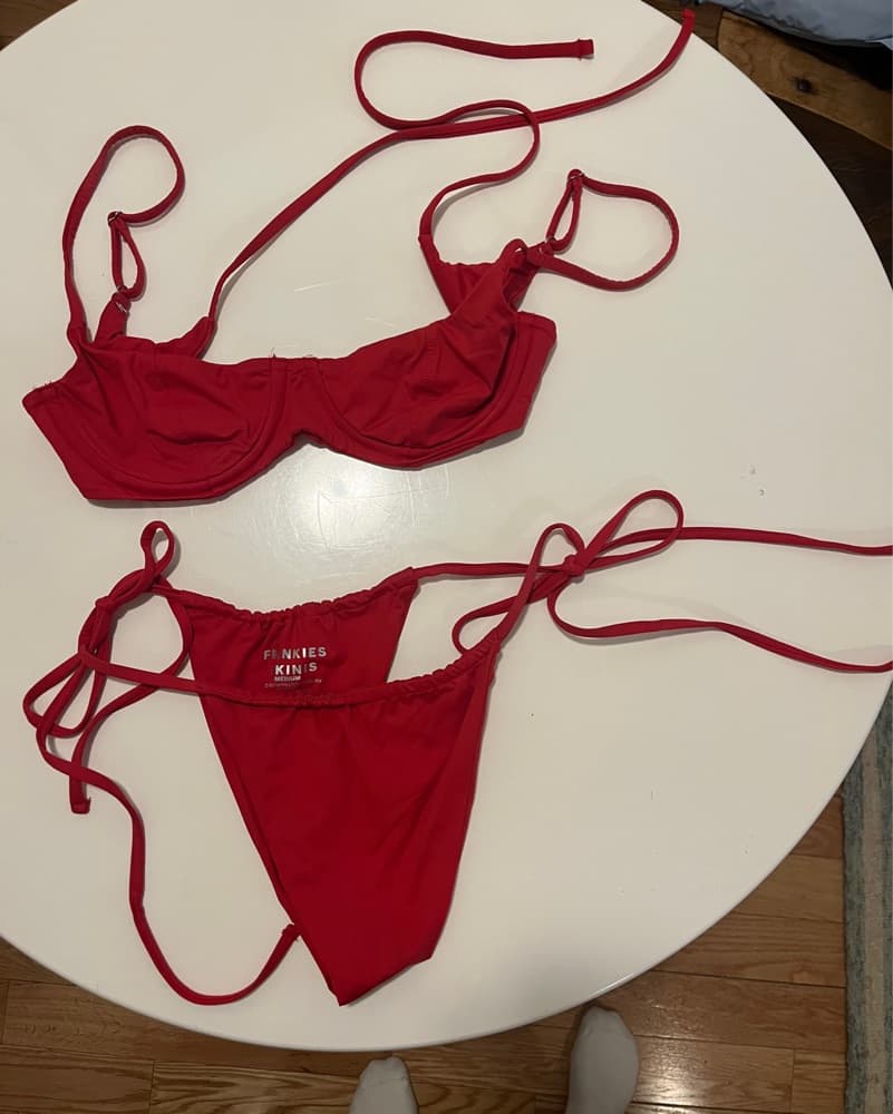 Frankies Bikinis True Red Tia Bottoms - Image 3