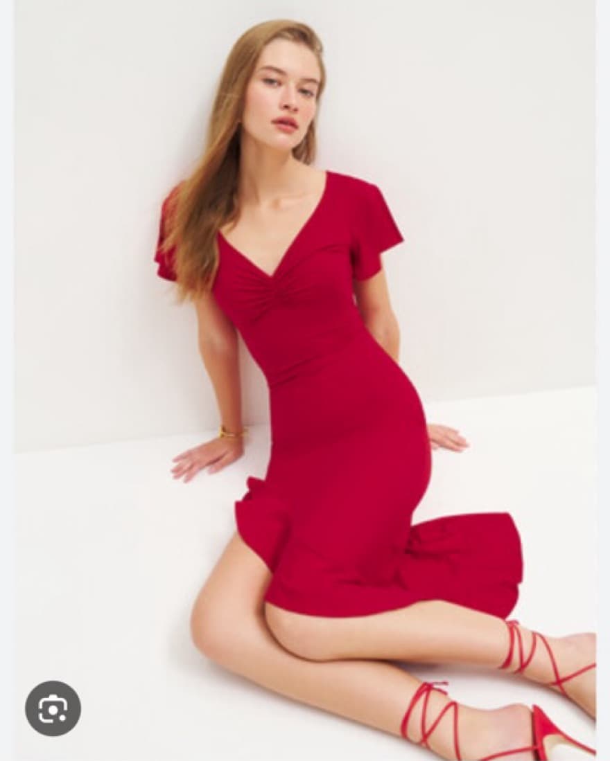 💃🏻Red Reformation Ruffle Dress - Image 2