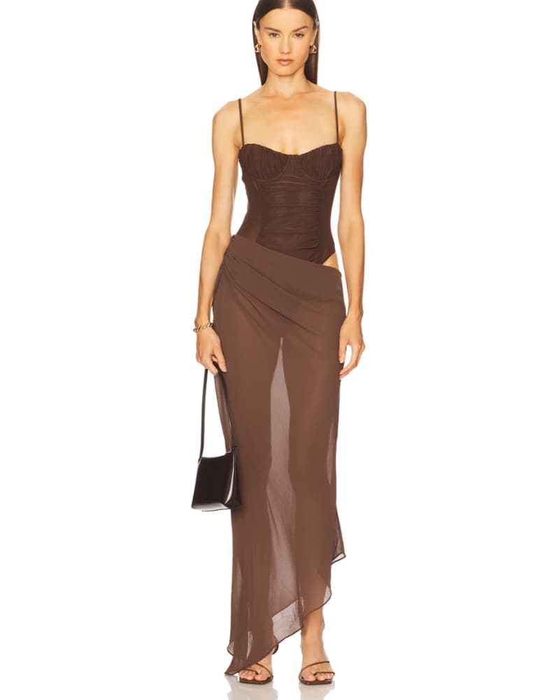 Revolve Brown Cut Out Dress - Image 1