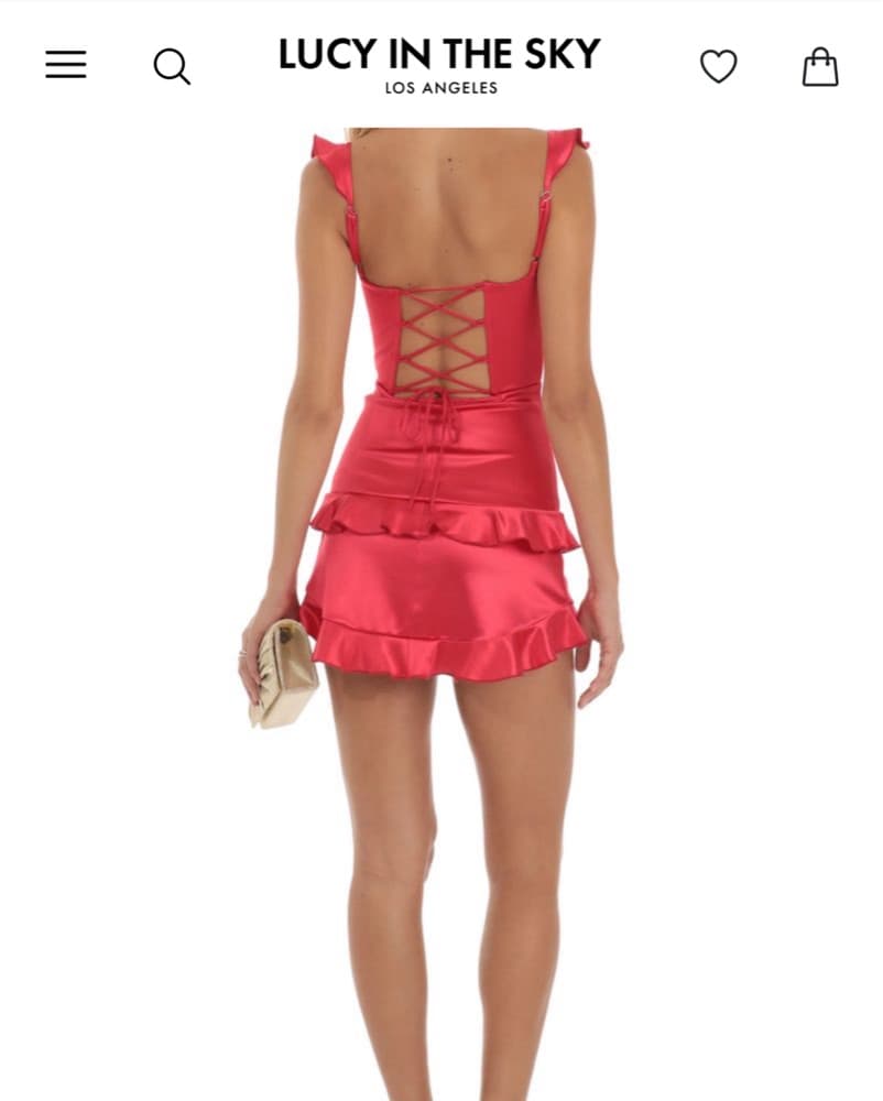 Red Lucy In The Sky Mini Dress - Image 2