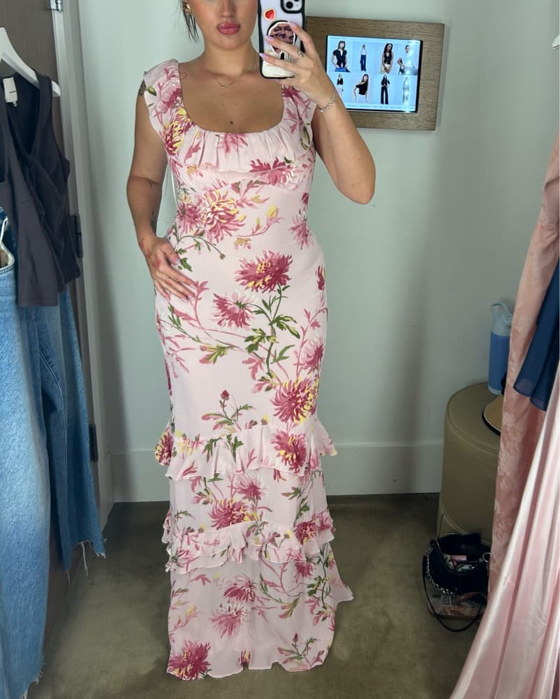 Reformation Tripoli Dress In Pink Floral - Image 5