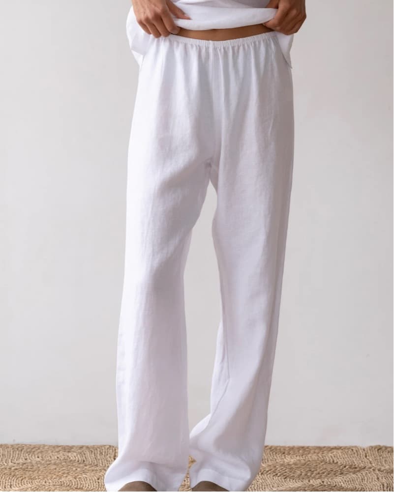 Elegant White Linen Pants - Image 3