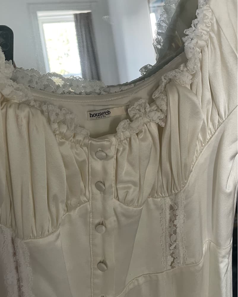 House Of CB Evianna Ivory Silk Dress - Image 5
