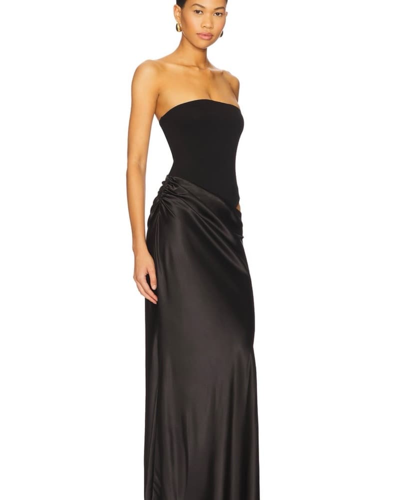 Elegant Satin Strapless Gown - Image 3