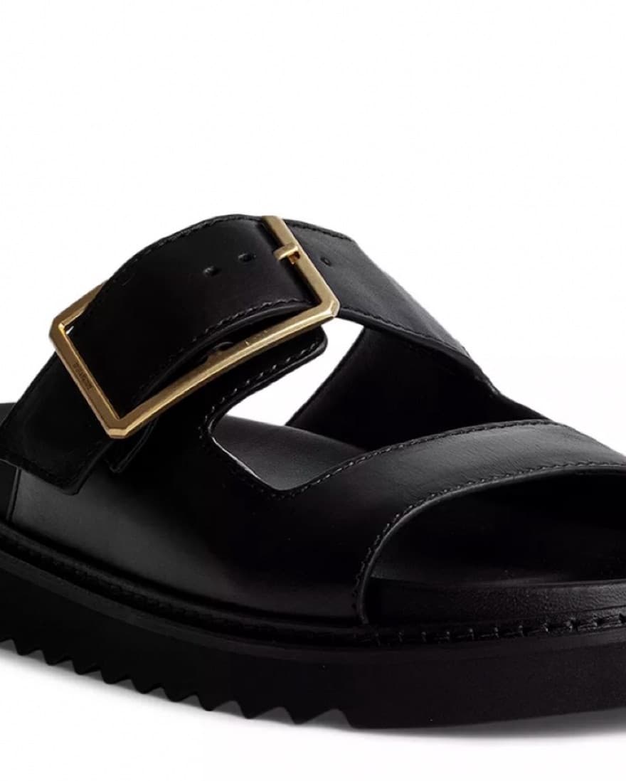 Alpha Cecilia Black Slide Sandals - Image 2