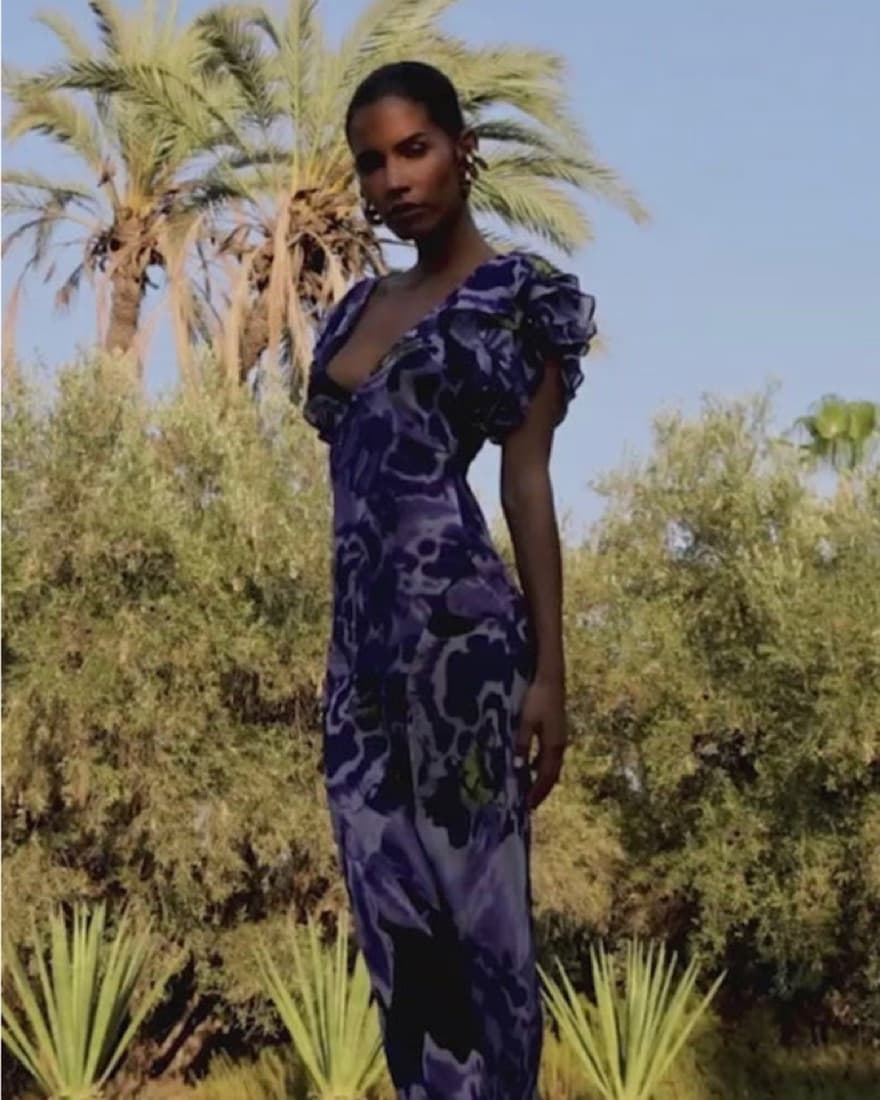 RAT & BOA LUCILLE RUFFLE PURPLE DRESS - Image 2