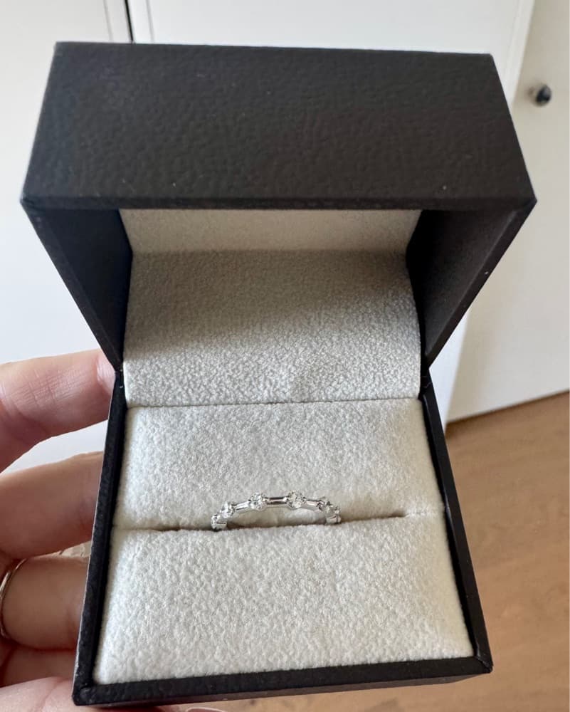 Dainty Diamond Stacked Ring Size 5 - Image 2