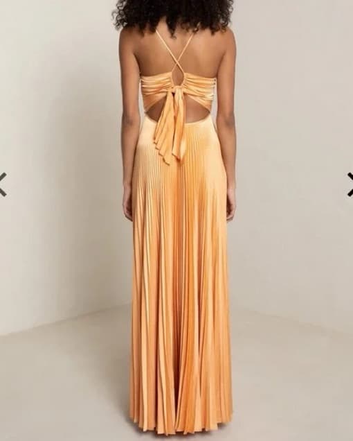 A.L.C Aries Pleated Dress - Mandarin - Image 2