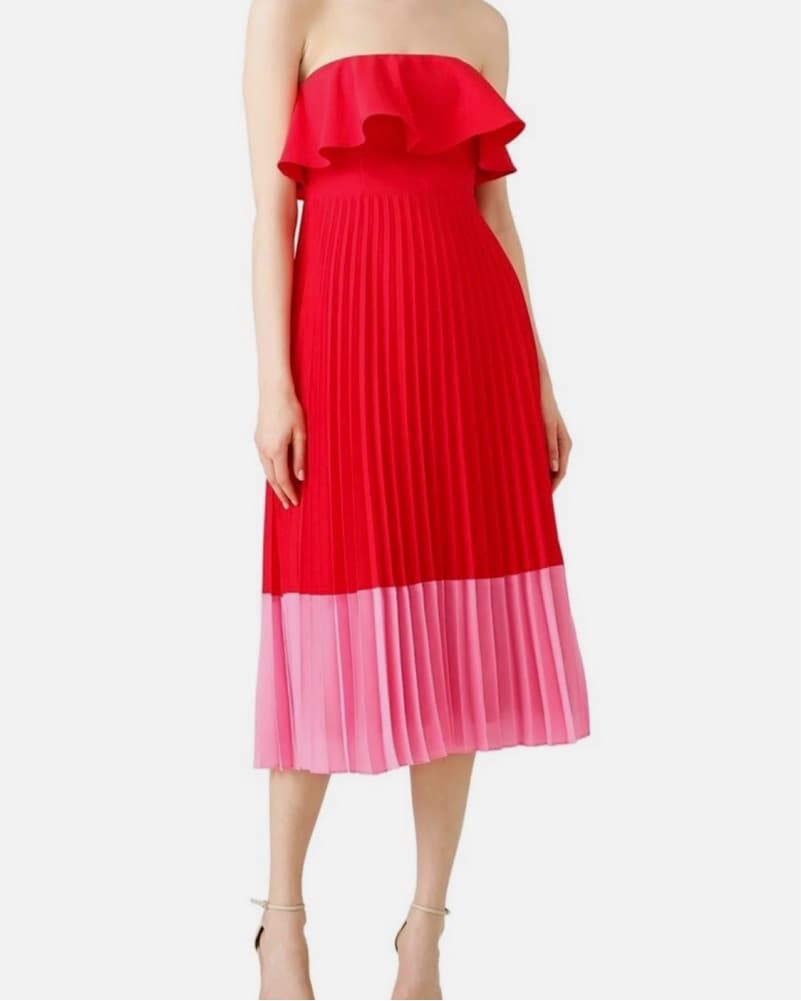 Aidan Aidan Mattox Pleated Midi Dress - Image 1