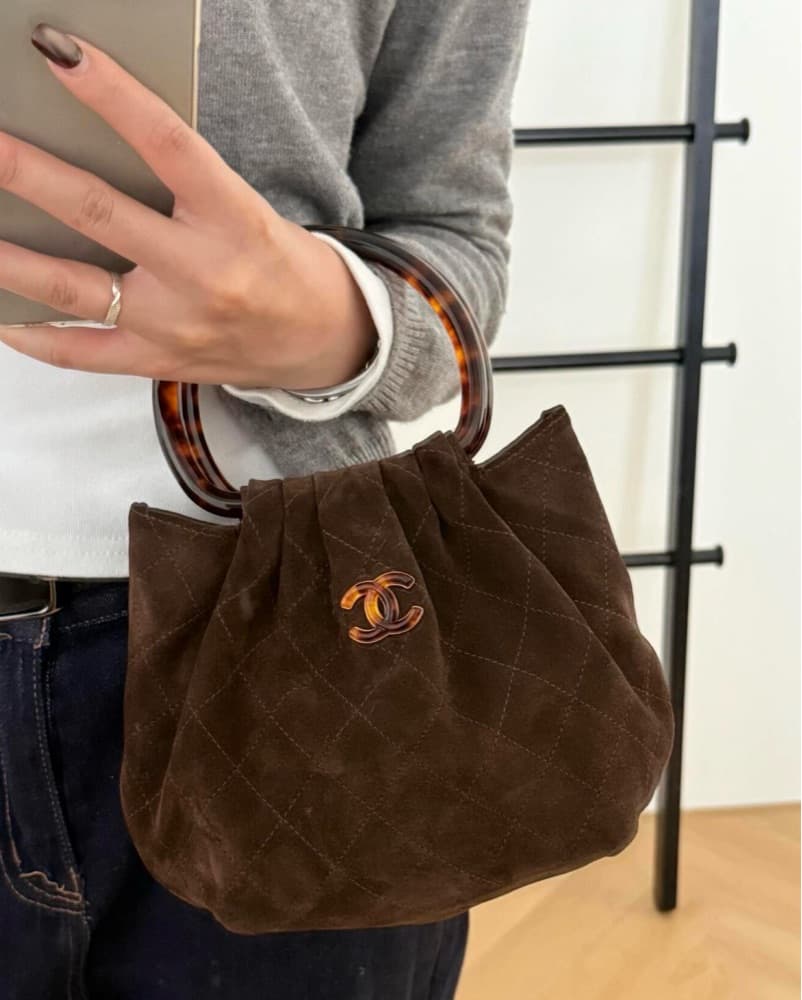 Chanel 26 Suede Brown Top Handle Bag by Chanel | Pickle