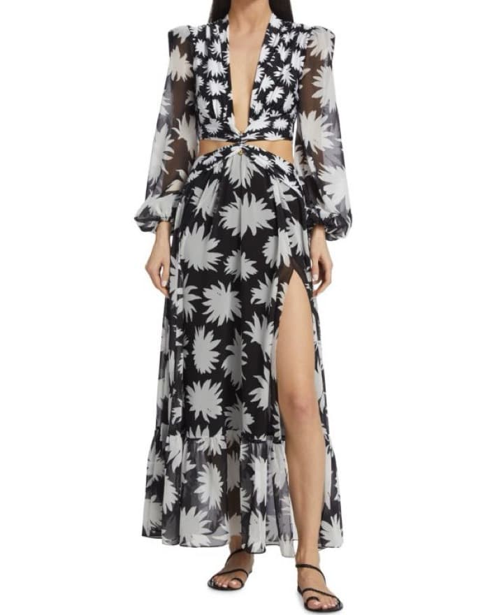 PATBO Dahlia Print Cut Out Maxi Dress - Image 5