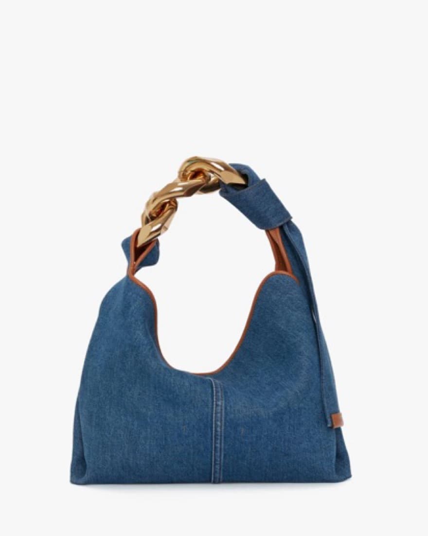 J.w. Anderson Denim Chain Hobo Bag - Image 4