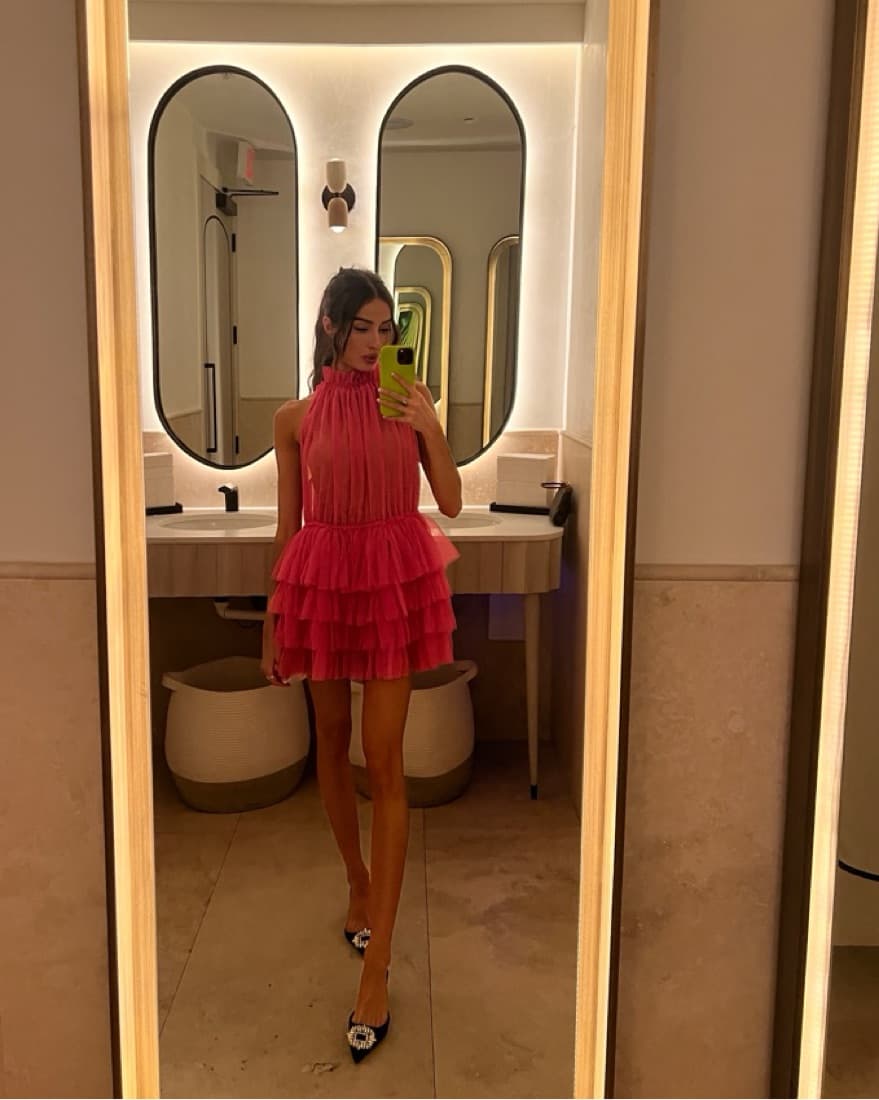 Anthropologie Pink Tulle Dress (w/slip) - Image 3