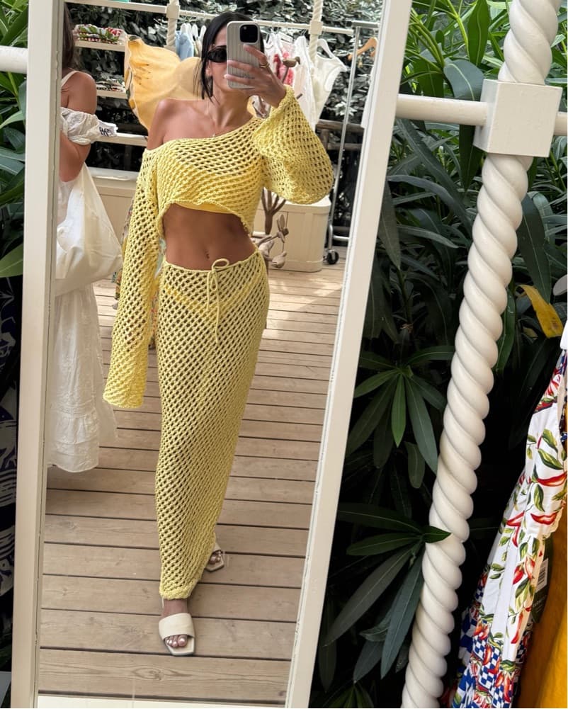 Yellow Crochet Maxi Set - Image 4
