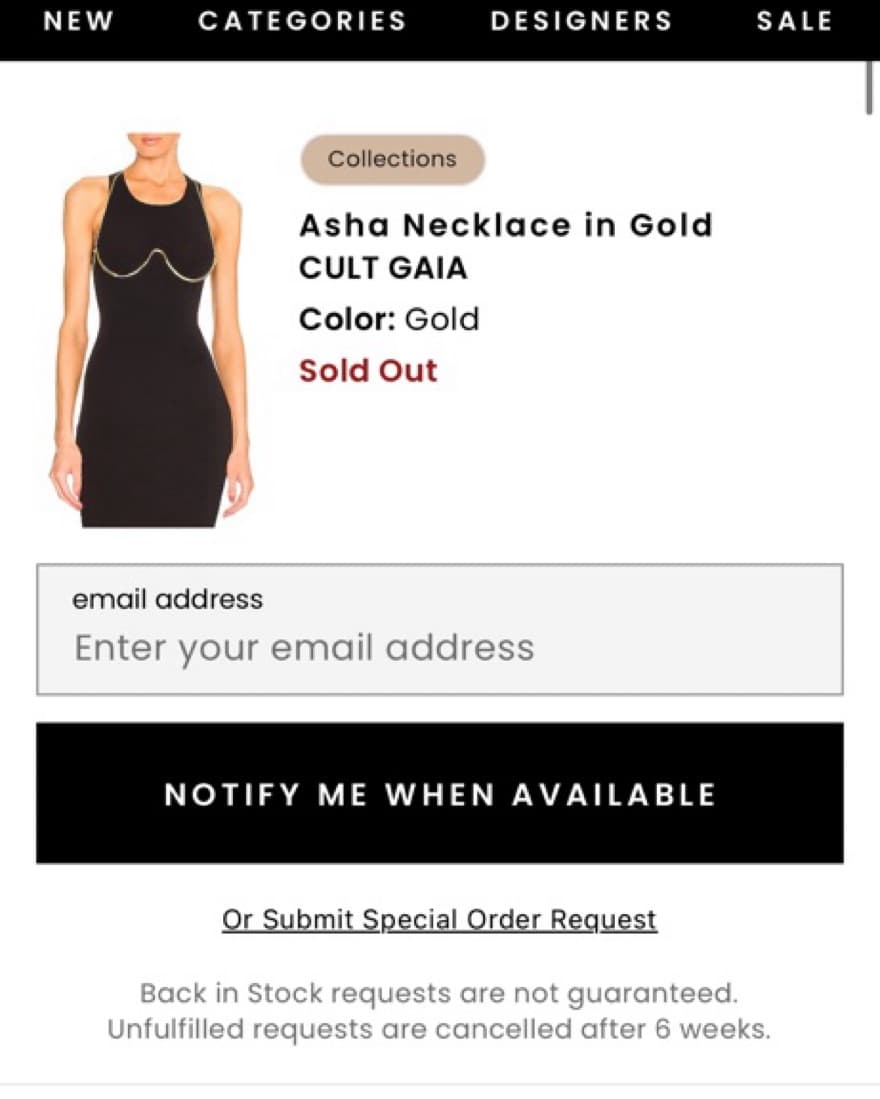 Cult Gaia Asha Bralette Chain - Gold - Image 4