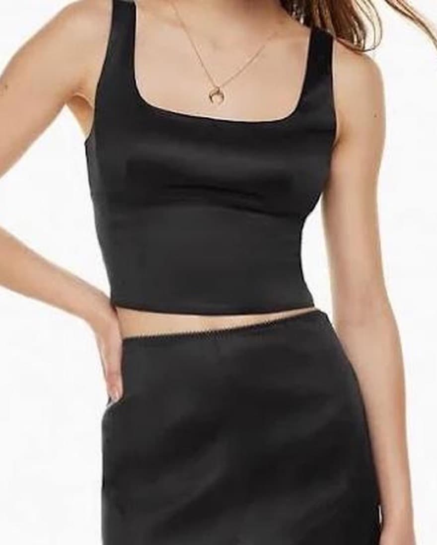 Black square-neck bustier - Image 2