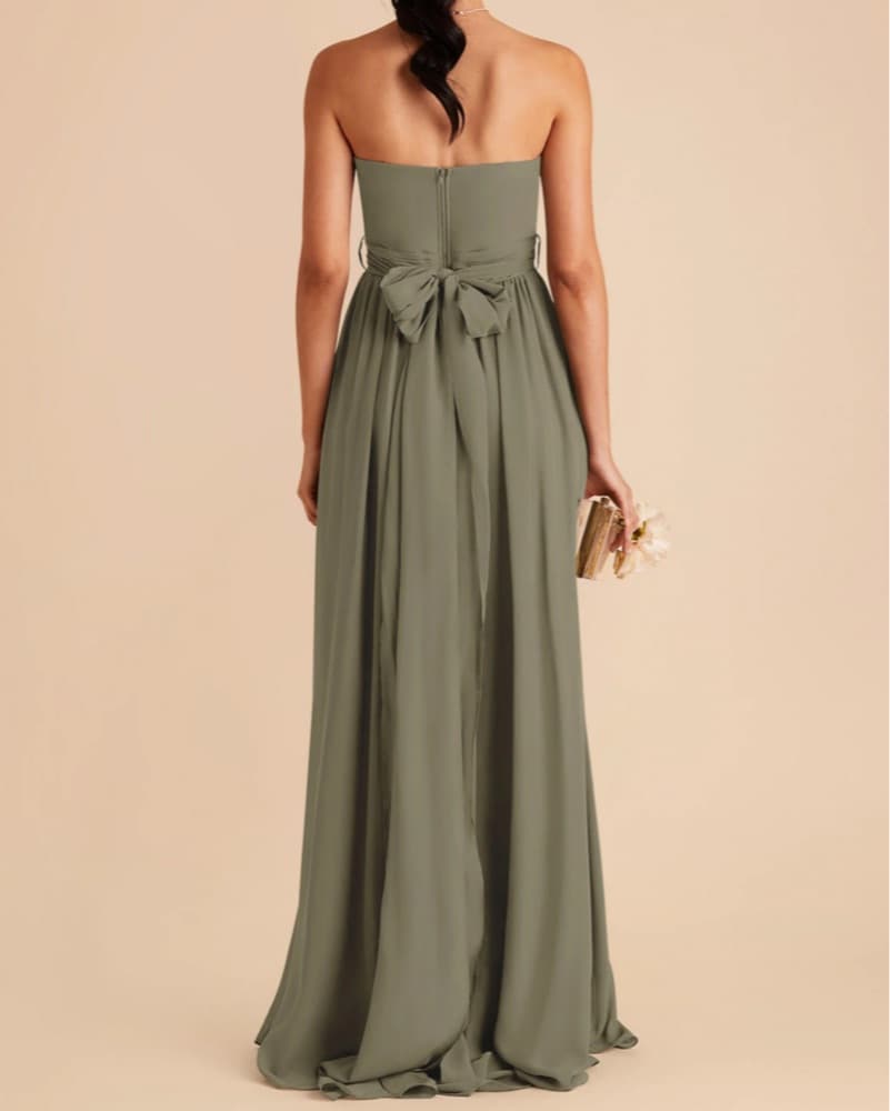 Convertible Olive Green Long Wedding Guest or Bridesmaid Dress - Image 2