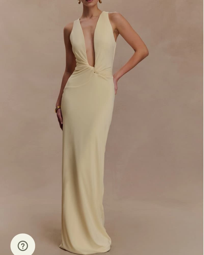 Meshki Yellow Draped Slinky Maxi Dress - Image 1