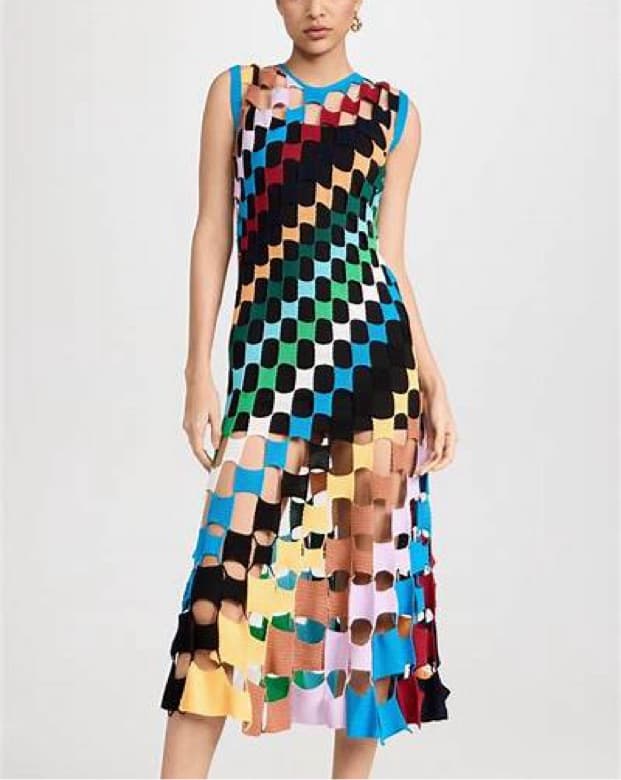 Monse Rainbow Crochet Dress  - Image 4