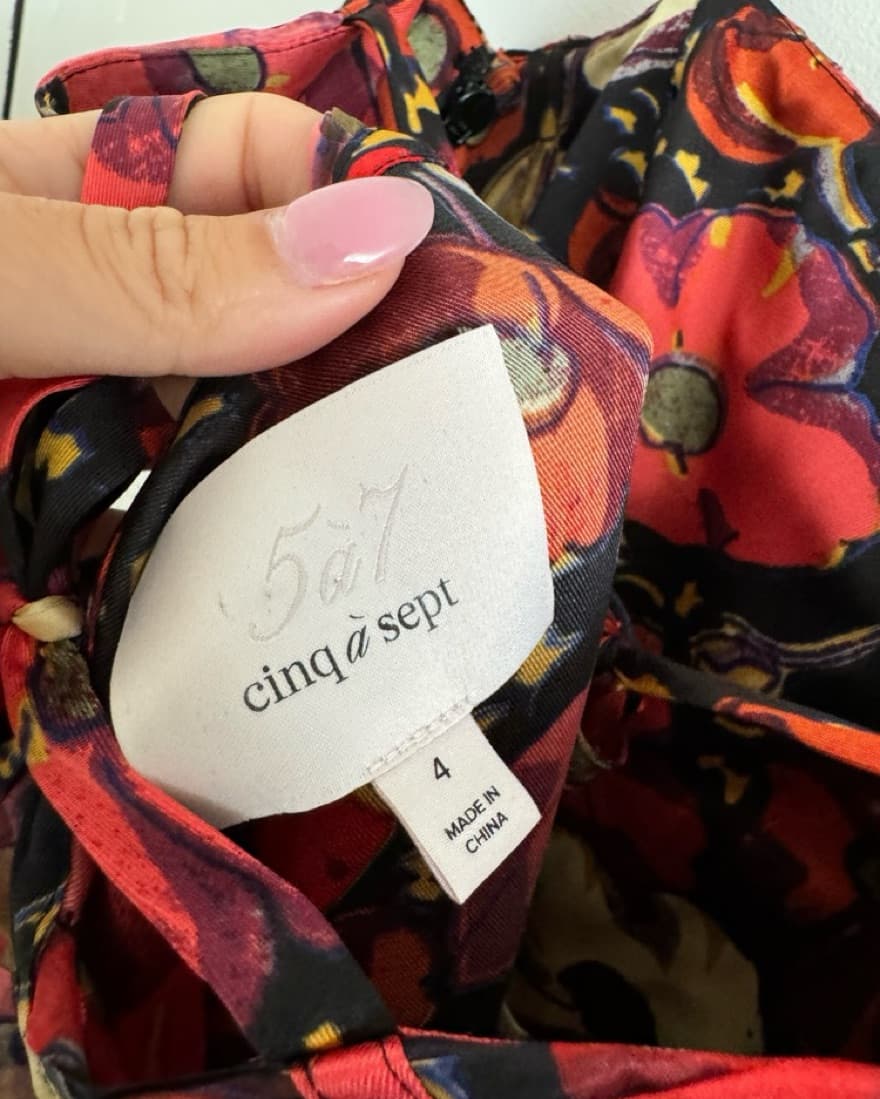 Cinq A Sept Floral Silk Chiffon Dress - Image 4