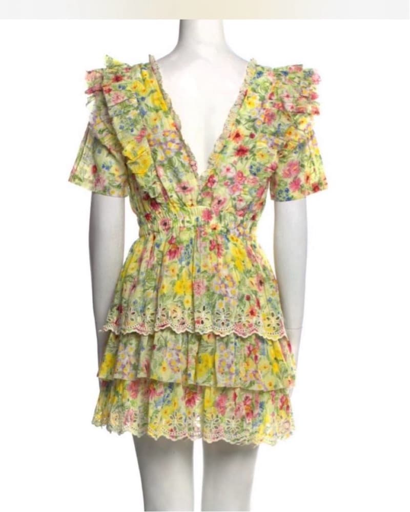 Love Shack Fancy Yellow Floral Dress - Image 3