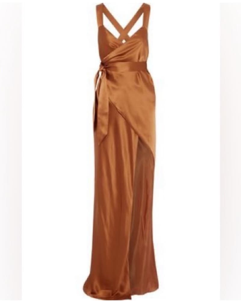 Michelle Mason Cross Back Wrap Gown in C - Image 1