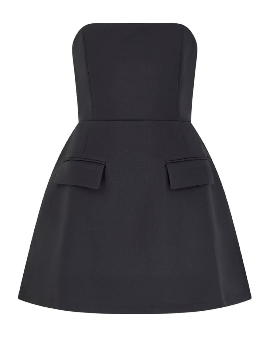 Chic Strapless Black Mini Dress - Image 1