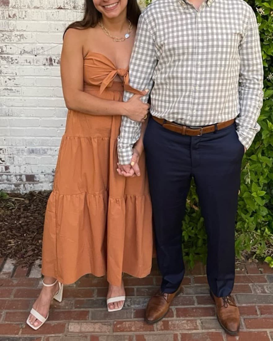 Copper Tiered Strapless Dress - Image 6
