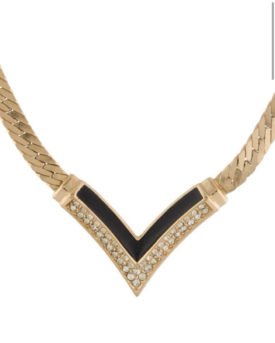 Vintage Christian Dior Black Necklace - Image 2