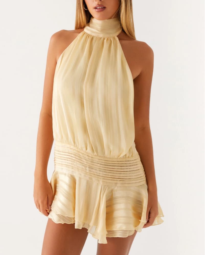 Peppermayo Yellow Halter Scarf Dress - Image 1