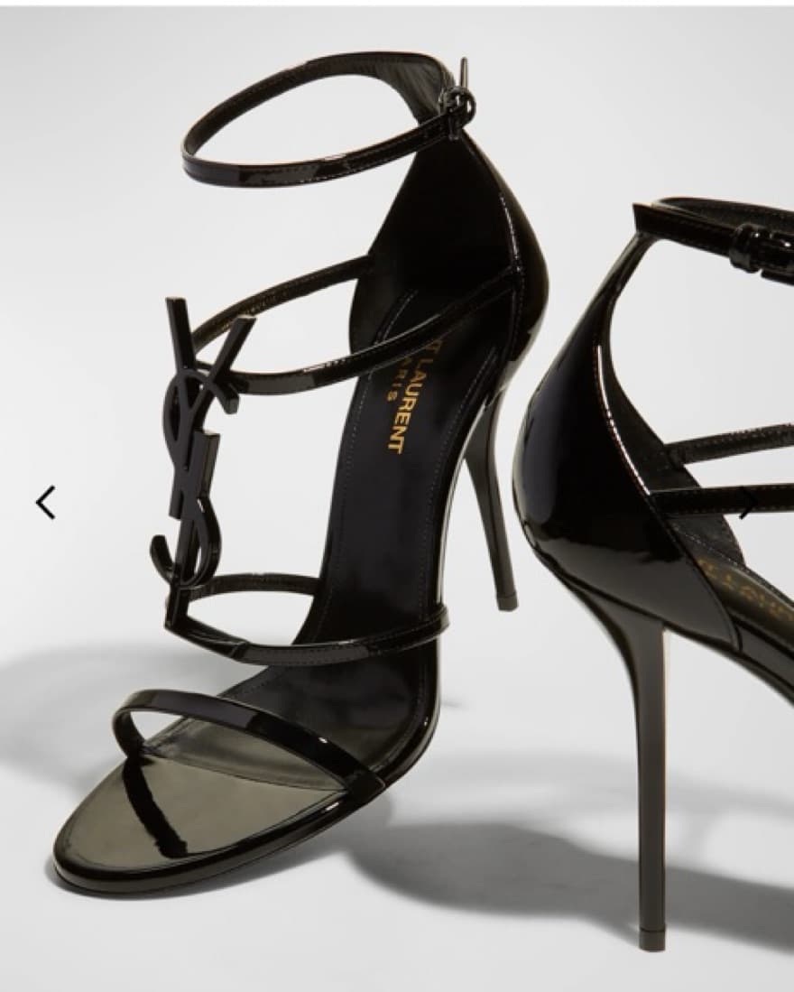 YSL Opyum Patent Ankle-Strap Sandals - Image 1