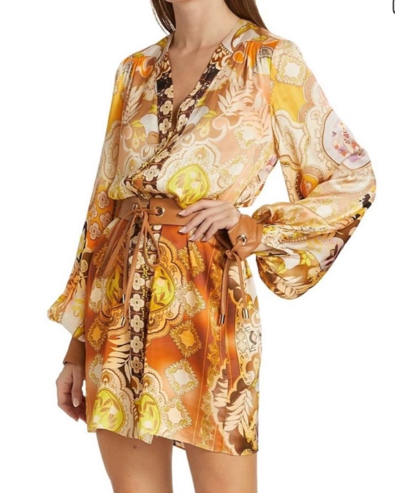 Alexis Silk Belted Mini Dress - Image 3