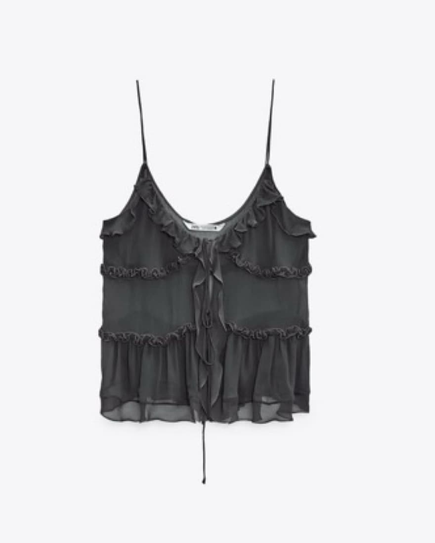Ruffled Semi-Sheer Top - Image 1